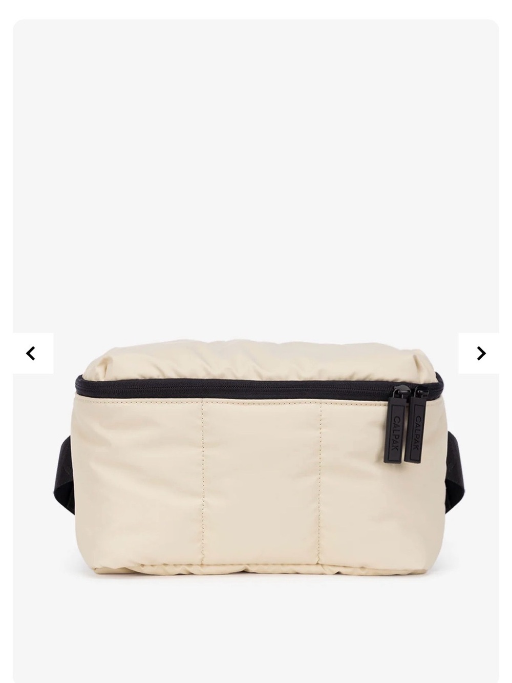 EUC ! Calpak Men’s Cream Belt Bag with Black Trim